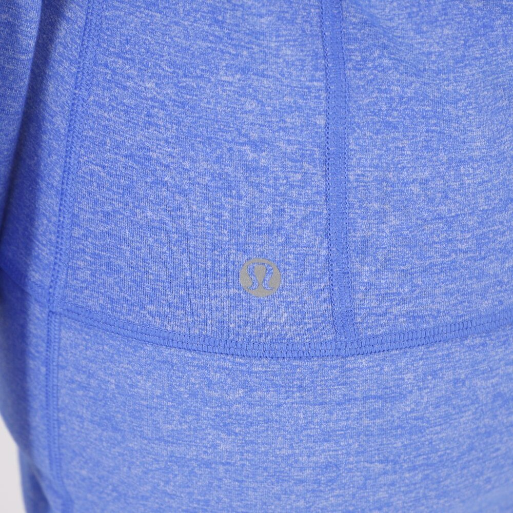 LULULEMON Stride Jacket in Heathered Rocksteady Blue Hooded High Collar Size 4 - Picture 8 of 12